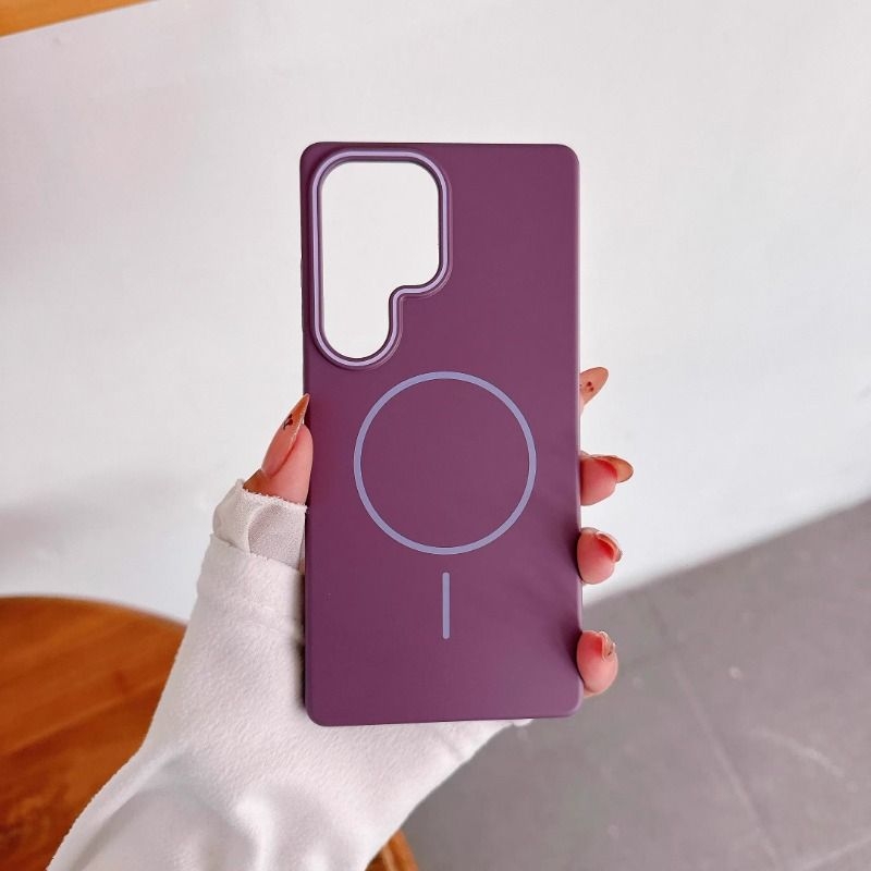 三星配色肤感磁吸适用柔润S25ultra手机壳高级感S25plus全包大孔PC硬壳S24UItra简约时尚S24防摔情侣s23UItra