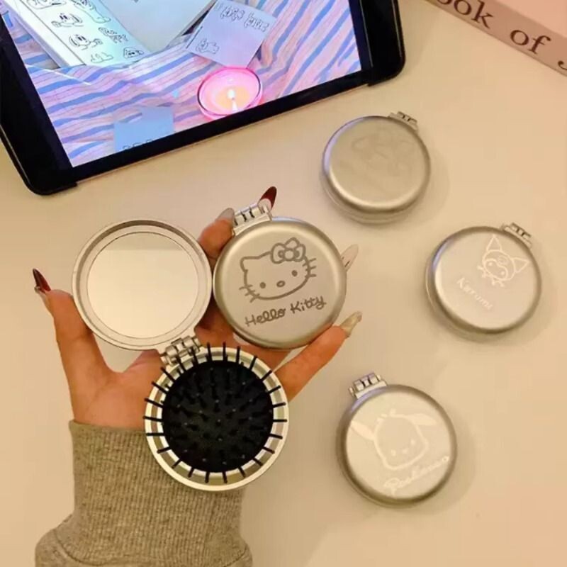 可爱卡通气垫气囊梳女迷你小巧便携随身携带折叠口袋小梳子带镜子