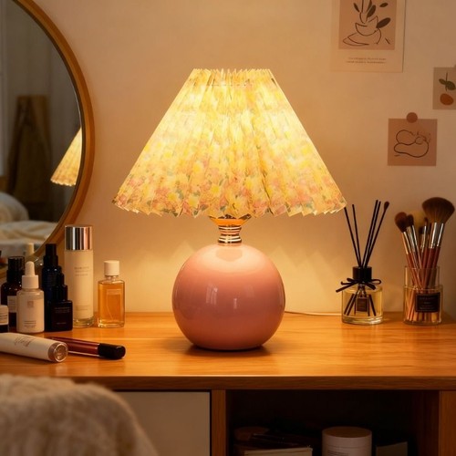 田园碎花台灯布艺卧室屿禾陶瓷