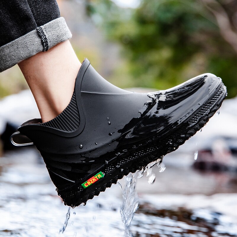 男士雨鞋春夏季短筒时尚雨靴户外钓鱼防滑防水鞋厨房工作低帮胶鞋