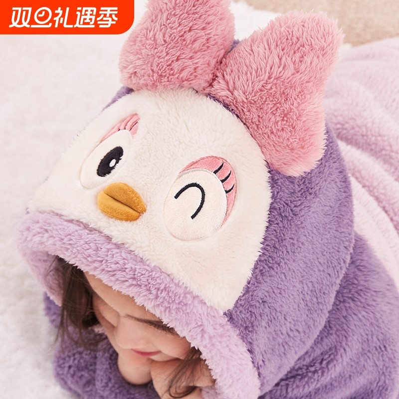 儿童睡袍女童浴袍睡衣珊瑚绒秋冬加绒加厚法兰绒家居服长款中大童