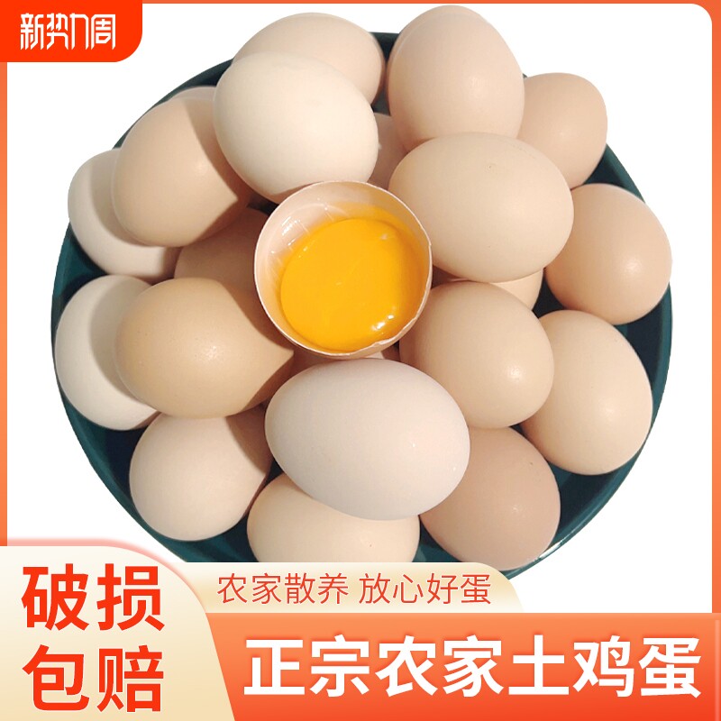 正宗农家土鸡蛋柴鸡蛋笨鸡蛋谷物蛋现发新鲜鸡蛋自提配送水煮五谷