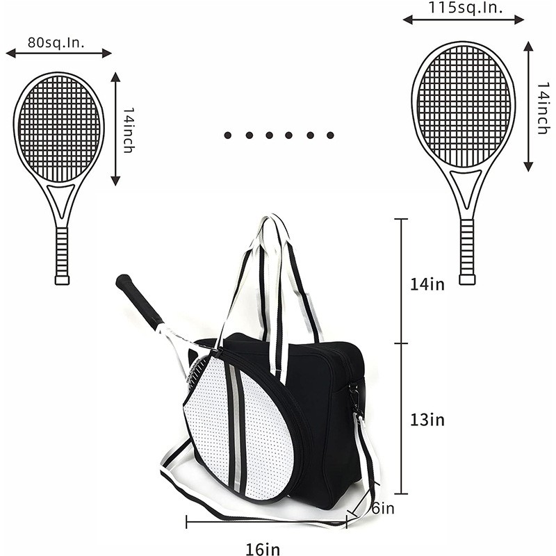 网球拍单肩包大号匹克球托特包羽毛球拍斜挎包女士男士运动手提袋