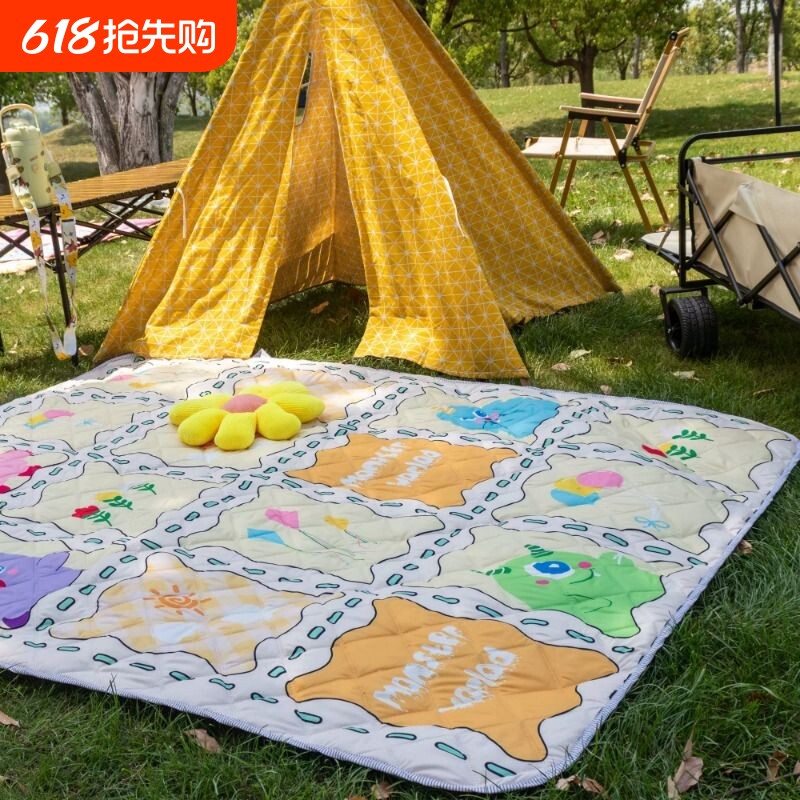 户外防水铝膜防潮垫野餐垫加厚春游垫子露营帐篷垫便携郊游草坪垫