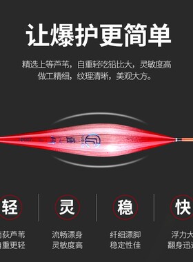 粼湖匠心研彩色芦苇鱼漂 野钓黑坑竞技立漂高灵敏加粗芦苇漂批发