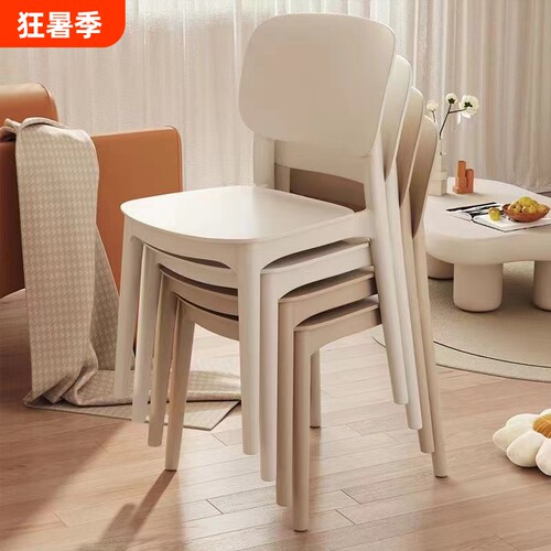 家用塑料椅子餐椅简约现代ins风凳子北欧商用餐椅可叠放加厚椅子