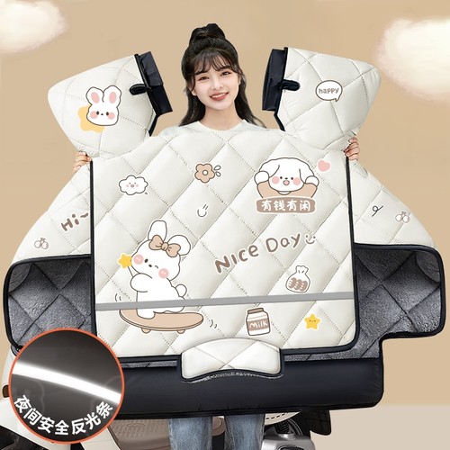 电动车挡风被冬季加绒加厚电瓶摩托车春秋四季通用防水防风罩冬款