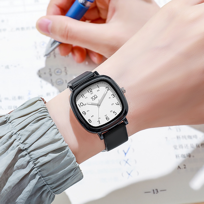 2025学院风高颜值方形简约学生党高考考试手表女ins初高中生森系