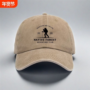 森林探险俱乐部帽子男女棒球帽百搭新款男士帽子户外鸭舌帽遮阳帽