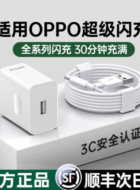 120W超级闪充头适用oppo充电器原封Reno4567pro手机快充FindX2X3正品80W真我GTNeo2T数据线typec套装65W协议