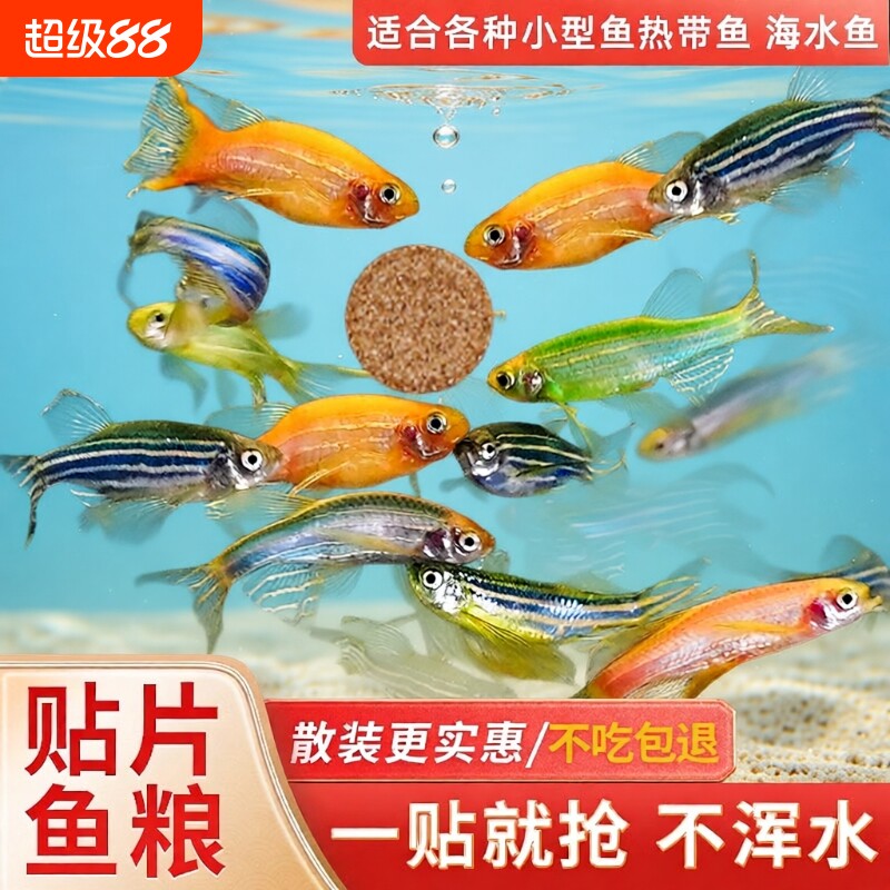 鱼食贴片小型热带鱼饲料孔雀鱼灯科鱼斗鱼金鱼红虫丰年虾通用鱼粮