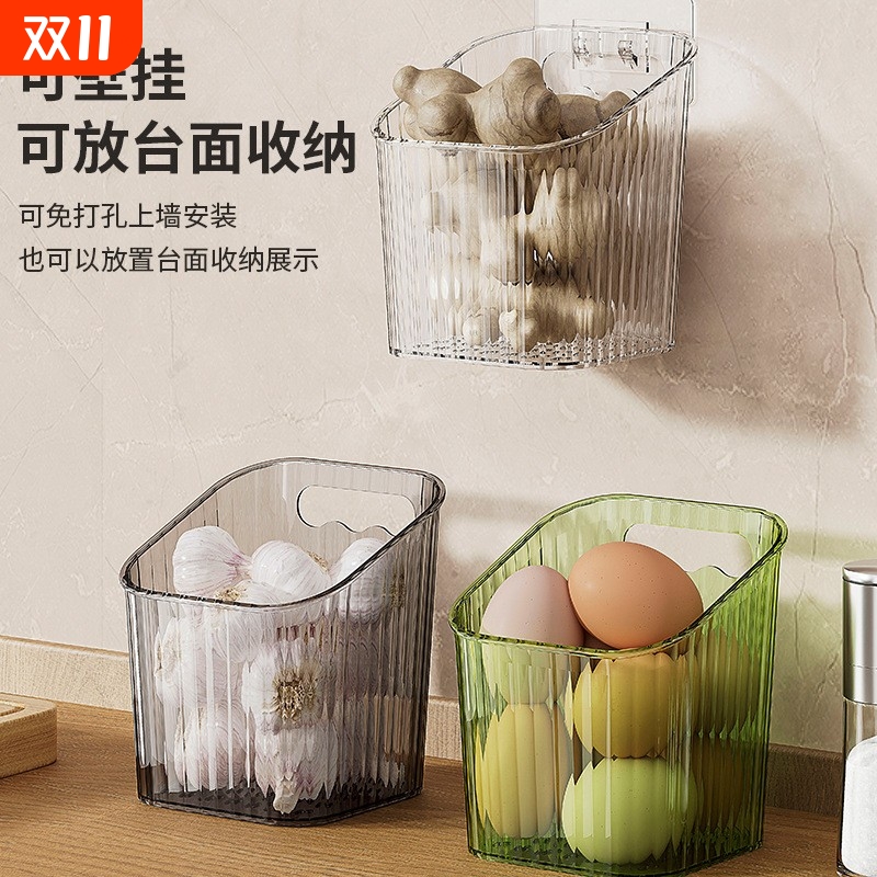 厨房葱姜蒜收纳盒墙上挂架收纳筐卫生间置物架上墙壁挂墙面免打孔