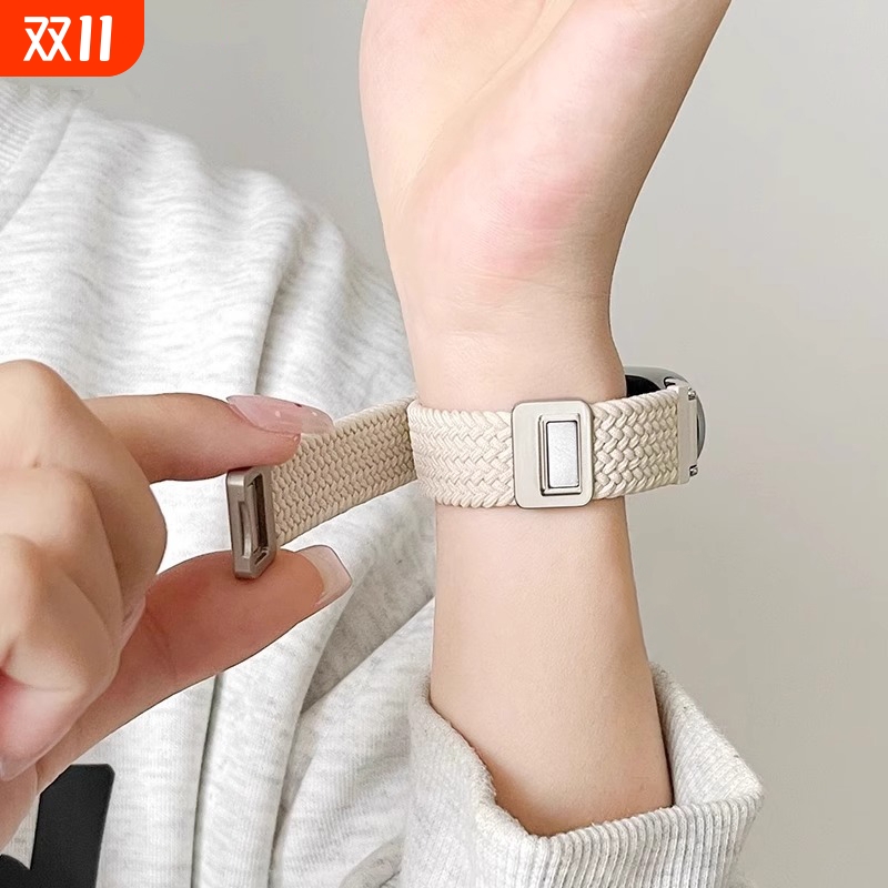 适用小米手环9表带8手表7腕带6智能nfc版运动5磁吸4编织3男女生九代新款八替换带七夏天透气尼龙高级手腕配件