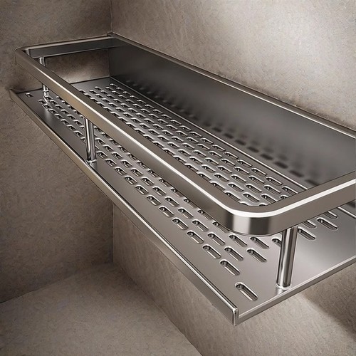 枪灰卫生间浴室置物架洗漱台免打孔壁挂式洗手间厕所阳台收纳架子