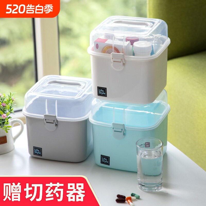 药箱家庭装药物收纳盒医药箱家用药品收纳盒医疗箱学生宿舍小药箱