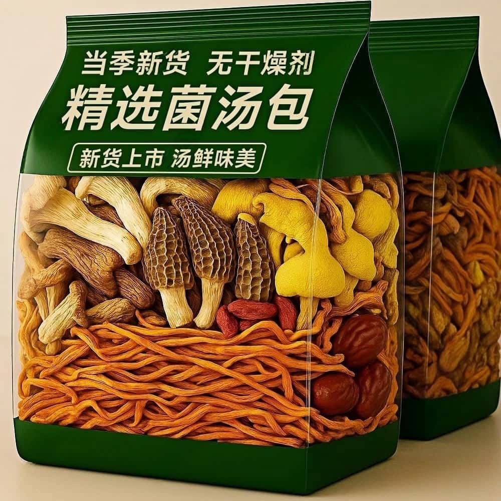 【1包搞定一碗汤】菌菇汤包云南菌菇虫草花鹿茸菇煲汤炖鸡食材