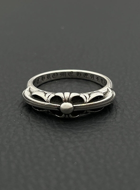 ODEK高级感复古守护者小号戒指欧美童军花小众嘻哈指环霸气朋克