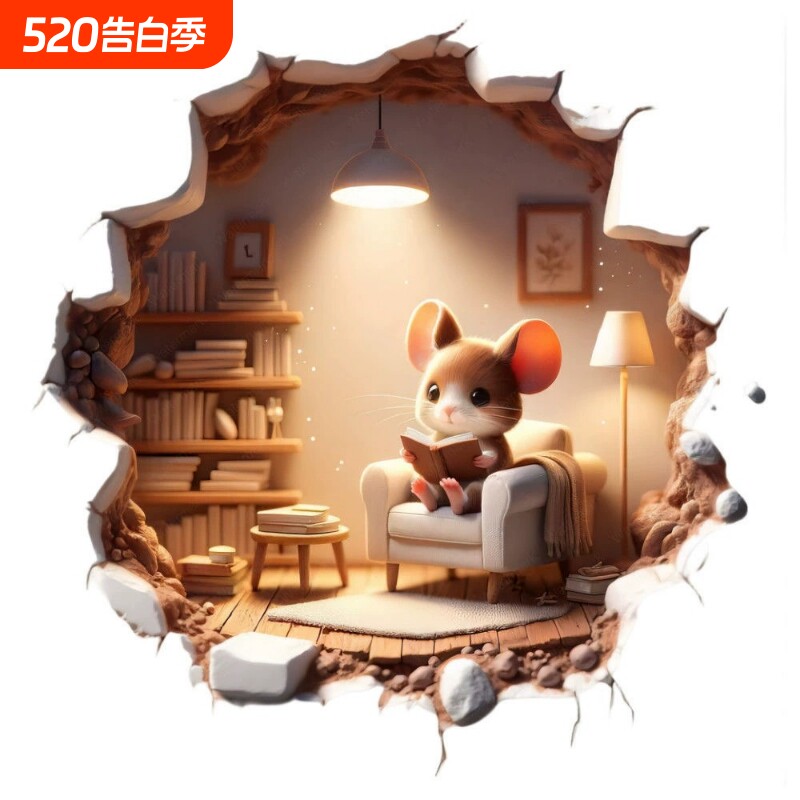 遮挡墙贴3d立体玻璃贴纸墙面冰箱贴画厨房防水客厅餐厅可移除美化