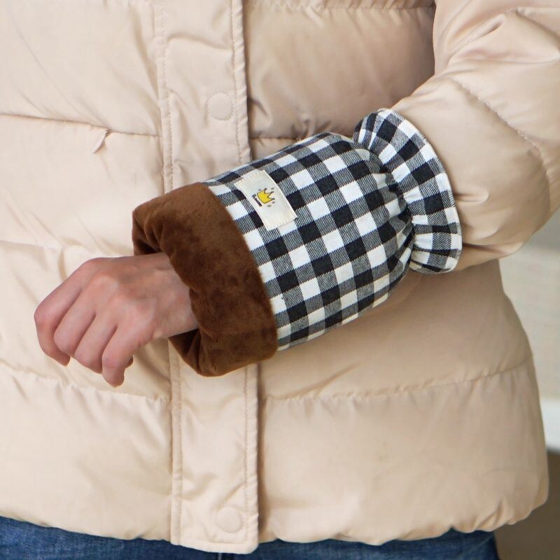 纯棉毛绒袖套女 秋冬季短款长款韩版可爱防污套袖日用防污护袖头