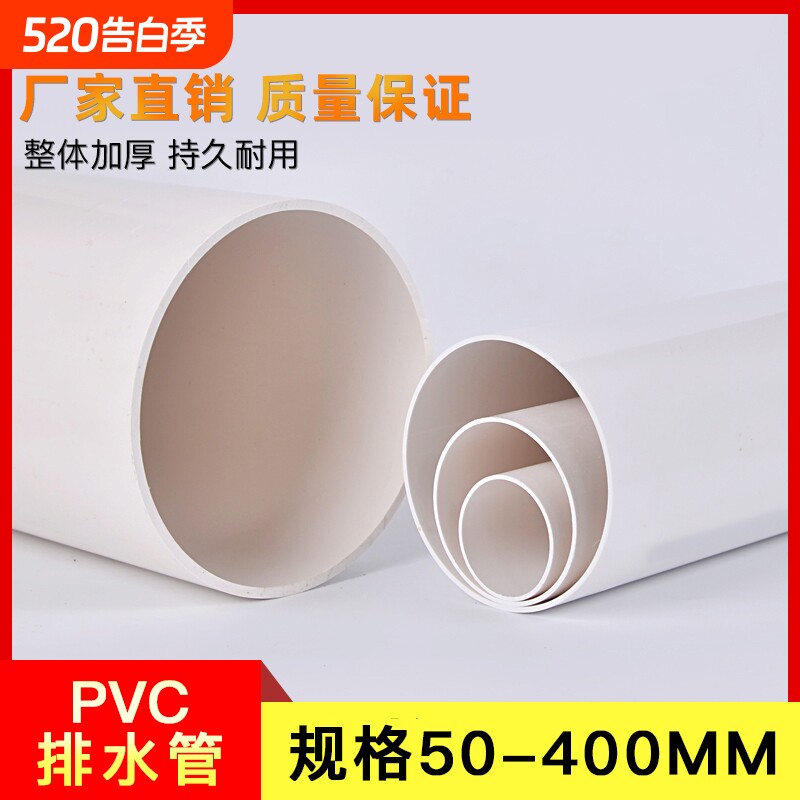 pvc管给排水管配件50下水管道160塑料管材管件外直径75小短