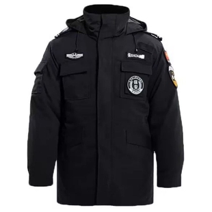 保安棉服冬季加厚防寒服保安工作服冬装棉衣物业中长款保安大衣