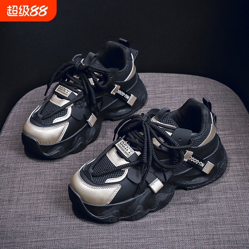 ins韩版新款老爹鞋女2024秋季学生运动跑步休闲厚底增高鞋FB