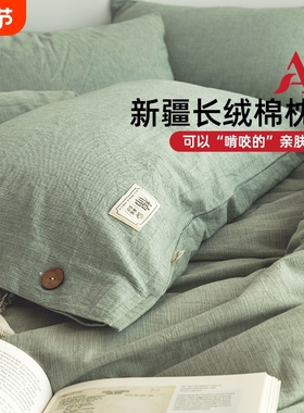 A类全棉枕套一对装家用48cmx74cm儿童纯棉枕头套单个只枕芯套2024