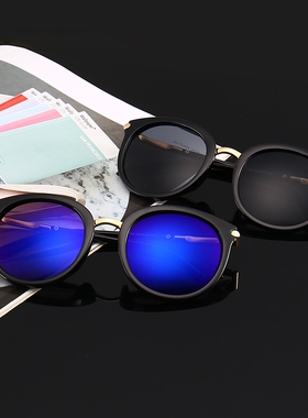 女大太阳镜墨镜2024新款防紫外线防晒圆脸眼镜潮黑框防蓝光偏光