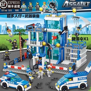 兼容乐高2025新款积木警察局大楼建筑拼装玩具益智男女孩礼物拼图