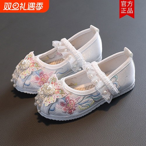 汉服鞋女春夏老北京布鞋绣花鞋中国风公主鞋小学生古装表演舞蹈鞋