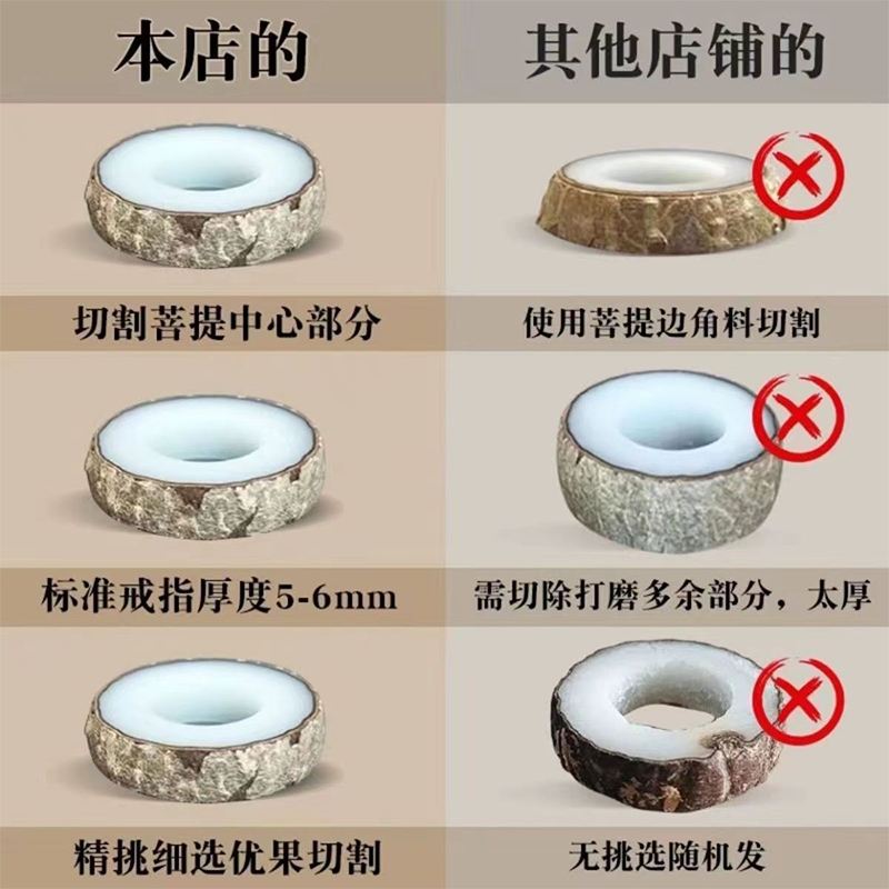 菩提戒指自己打磨白玉自制手工diy对戒材料包男女情侣项链半成品