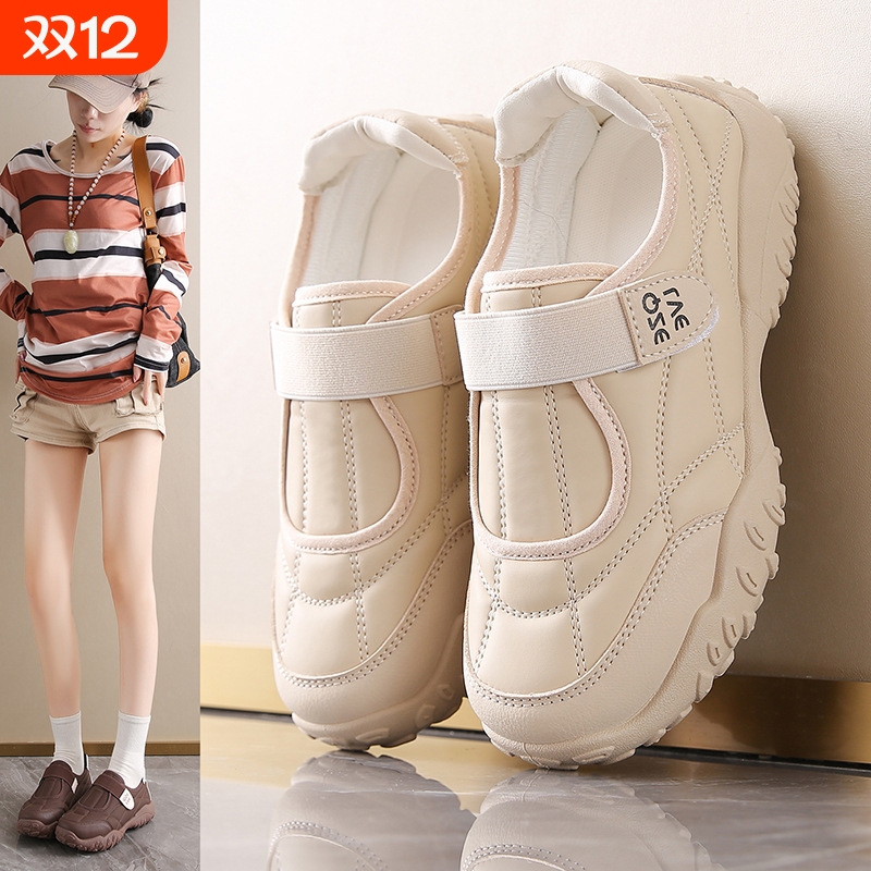 魔术贴运动鞋女外穿2025新款配裙子不累脚软底轻便透气休闲中学生