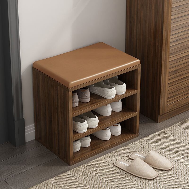 d免漆实木软包换鞋凳多层鞋架可坐穿鞋凳进门凳入户门鞋柜收纳凳