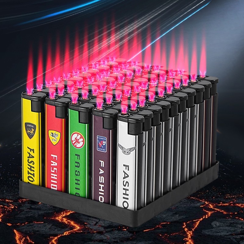 50支防风防爆家用防风机一次性打火机充气式便宜防风打火机