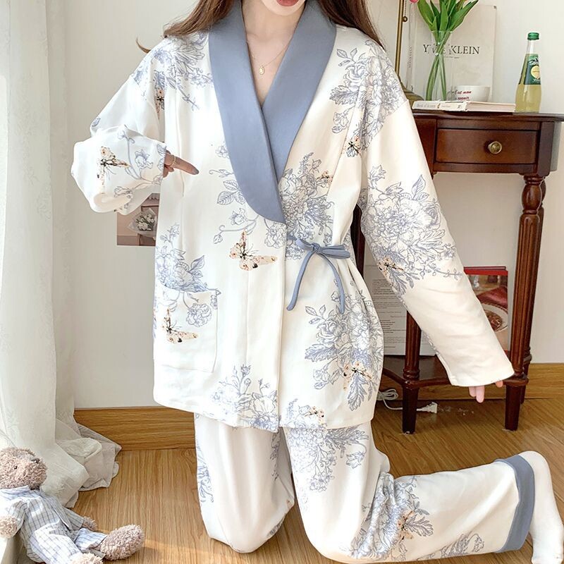 月子服春秋棉质产后薄款产妇哺乳孕妇睡衣夏季怀孕期9月份10秋冬