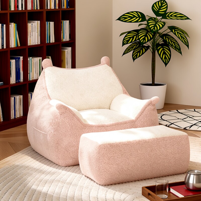 懒人沙发窝窝椅可躺可睡豆袋卧室阳台单人小沙发看书阅读躺椅云朵