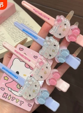 果冻立体坐姿猫尖嘴夹ins卡通少女心百搭日系刘海侧边夹头饰女生
