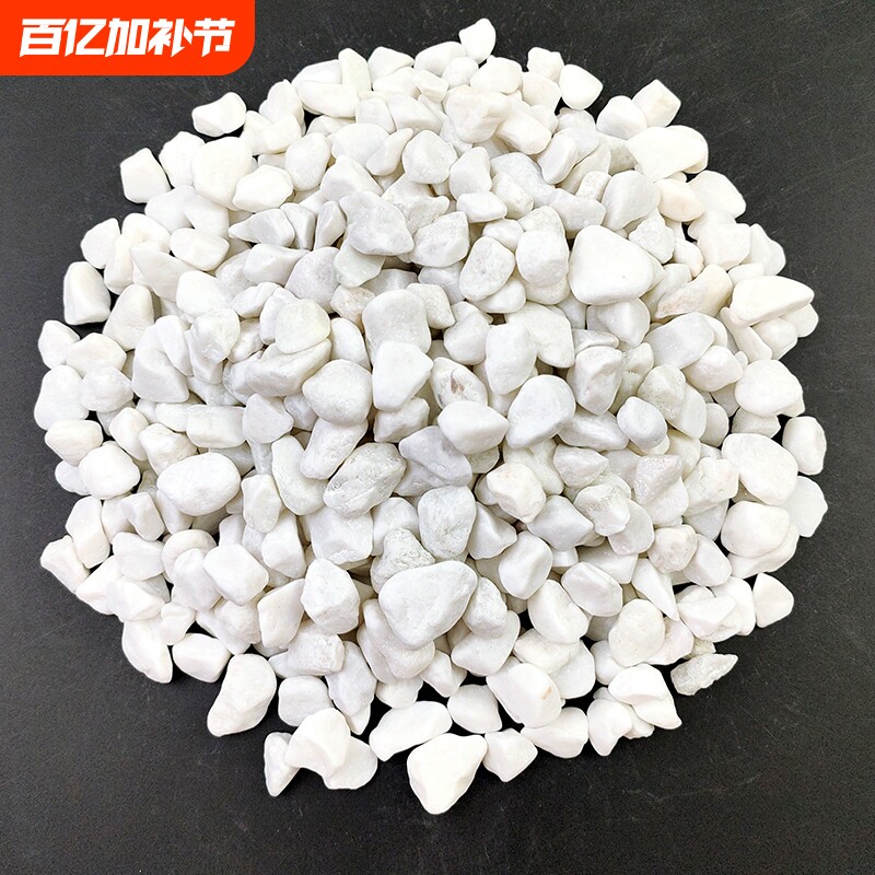 白石子鹅卵石鱼缸盆栽装饰白色大小石头花园庭院阳台园林景观室内