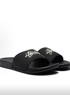 夏季stussy benassi 联名款沙滩拖鞋男女休闲百搭外穿一字拖鞋