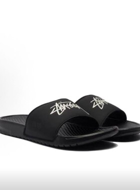 夏季stussy benassi 联名款沙滩拖鞋男女休闲百搭外穿一字拖鞋