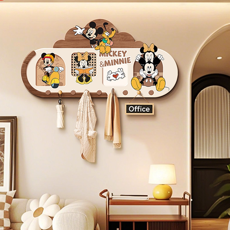 卡通米奇客厅装饰挂钩墙上收纳壁挂衣帽架挂衣架入户门挂衣架