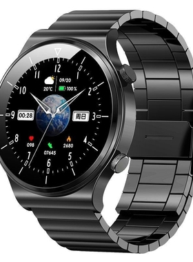 汇茗品新款智能手表多功能华强北运动黑科技蓝牙通话手环成人男士表心率防水监测健康血压充电测量钢带检测