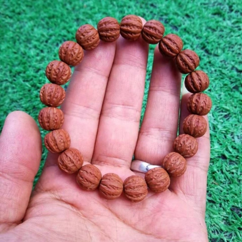 龙纹桃核雕刻京八棱核桃手串小尺寸文玩佛珠盘玩手把玩件男女手持