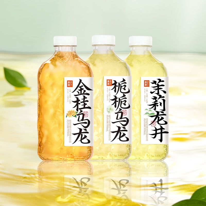 果子熟了无糖茶饮料金桂乌龙栀栀茉莉0糖0脂肪970ml*12瓶8月到期