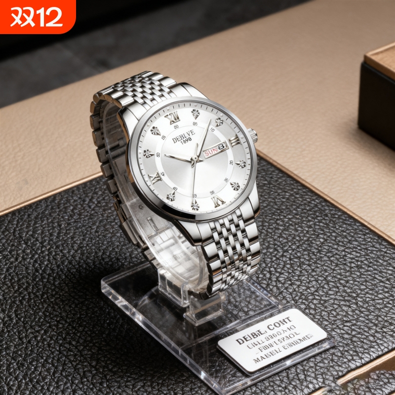 男款手表钢带商务防水石英腕表高级感男士正品名牌全自动非机械表