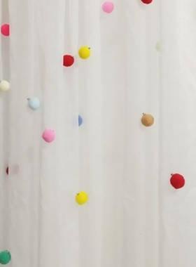 毛绒球挂件马卡龙百搭白色材料装饰小装饰品别针窗帘点缀别针款