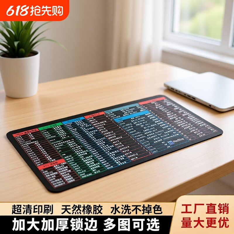 鼠标垫超大号二次元FPS游戏专用电竞键盘垫小巧办公快捷键书桌垫