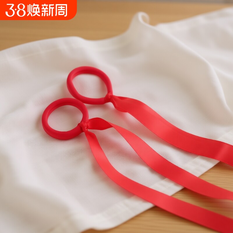 超萌儿童哪吒头饰演出头发饰品发带超仙女孩cos表演女童红色发绳