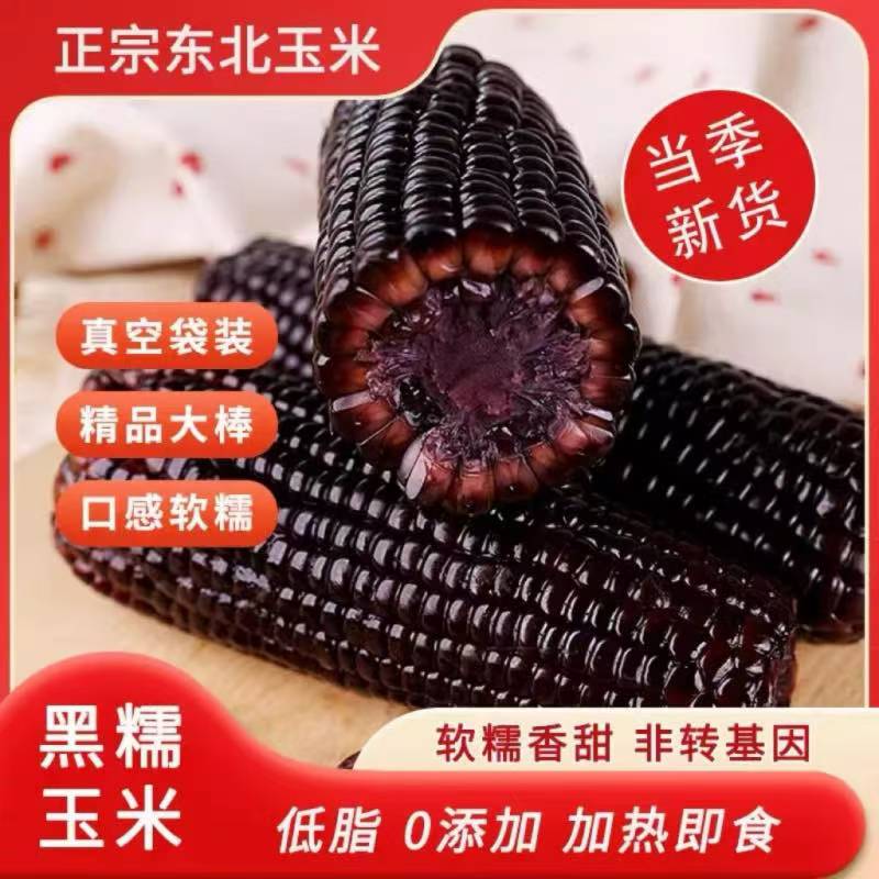 黑糯玉米棒真空包装高品质新鲜微甜苞米代餐主食玉米