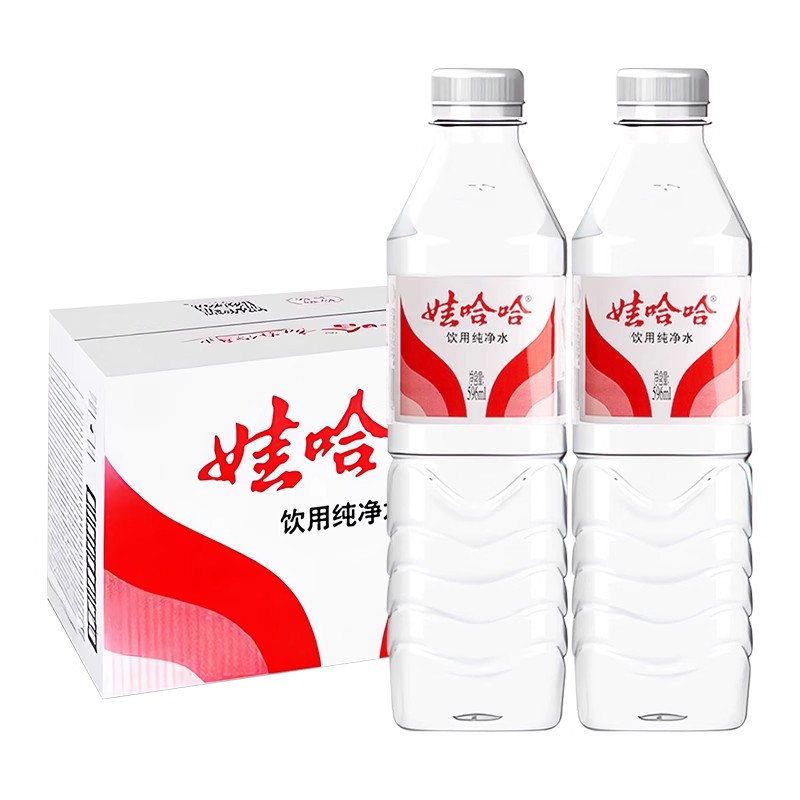 娃哈哈纯净水596ml*24瓶小瓶装饮用水非矿泉水哇哈哈家庭实惠装